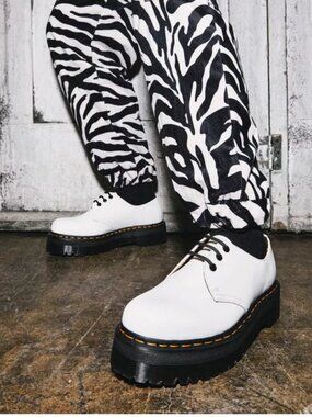 1461 Smooth Leather White Platform Shoes